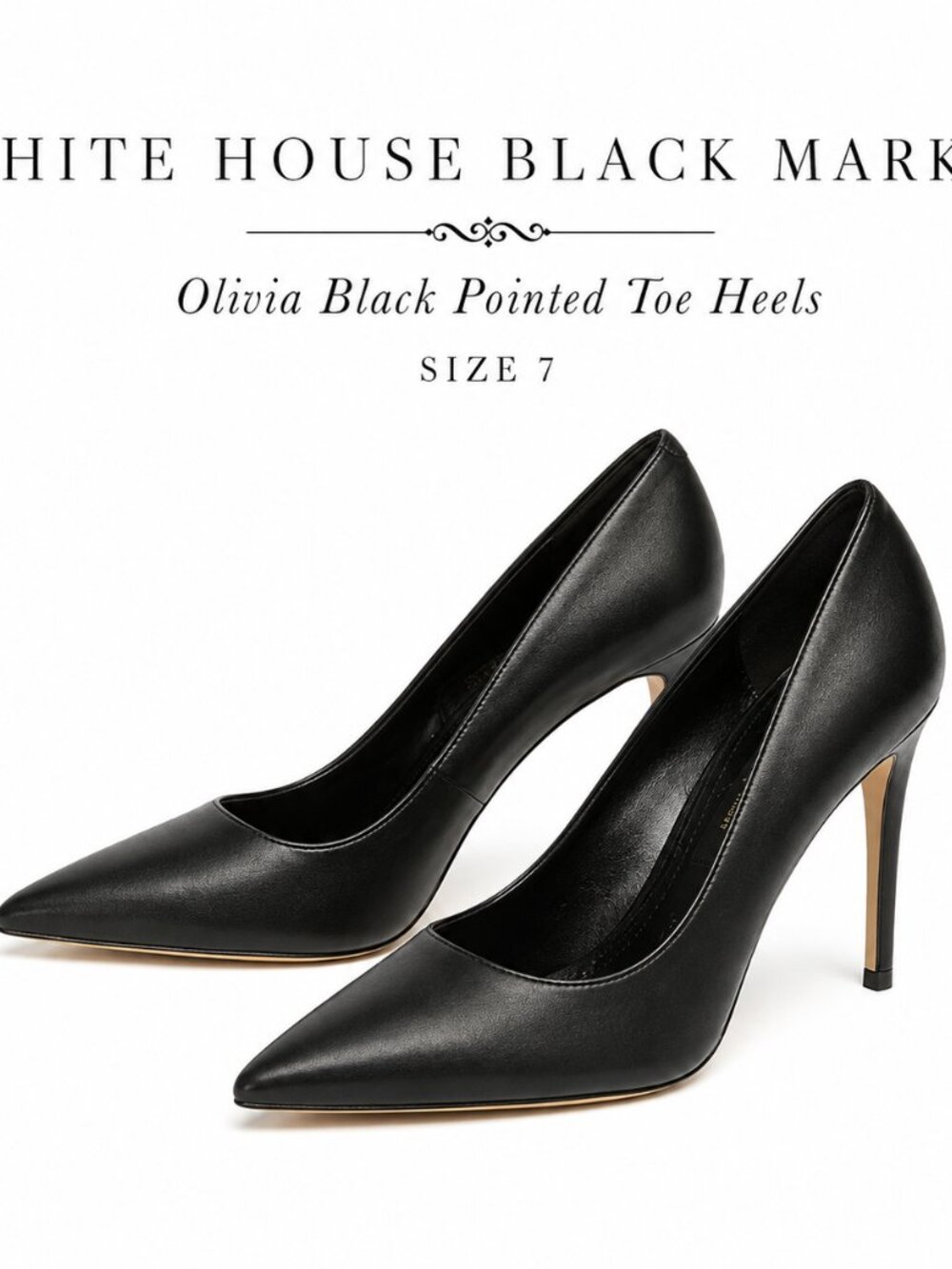 White House Black Market Olivia Black Pumps Heels Size 7 🖤